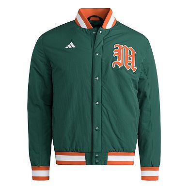 Men's adidas Green Miami Hurricanes Coaches Dugout Jacket