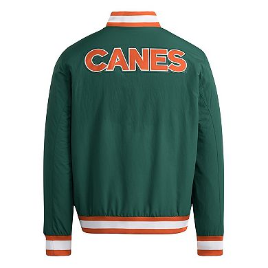 Men's adidas Green Miami Hurricanes Coaches Dugout Jacket