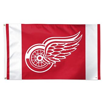 WinCraft Detroit Red Wings 3' x 5' Logo Stripe Deluxe Single-Sided Flag