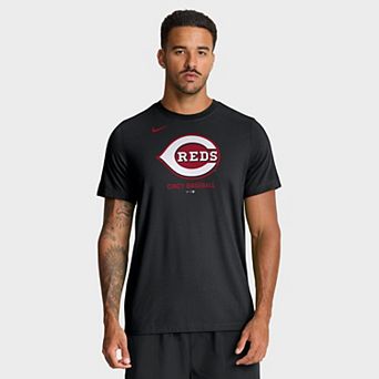 Men's Nike Black Cincinnati Reds Tri-Blend Logo T-Shirt
