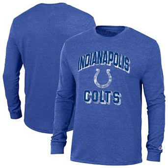 Men's Champion Royal Indianapolis Colts Ultimate Tri-Blend Long Sleeve T-Shirt