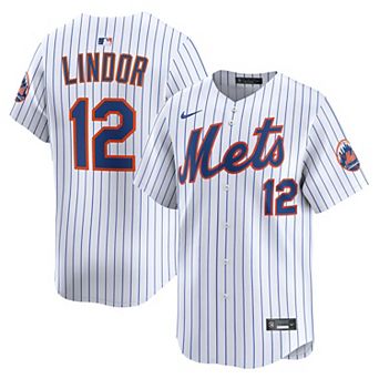 Men's Nike Francisco Lindor White New York Mets Home Limited Jersey