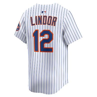 Men's Nike Francisco Lindor White New York Mets Home Limited Jersey