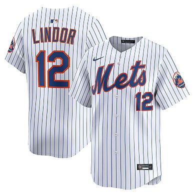 Men's Nike Francisco Lindor White New York Mets Home Limited Jersey