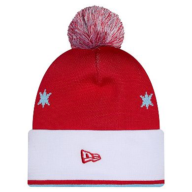 Men's New Era Red Chicago Fire 2026 Jersey Hook Cuffed Knit Hat with Pom