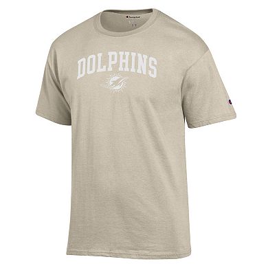 Men's Champion Oatmeal Miami Dolphins Jersey T-Shirt