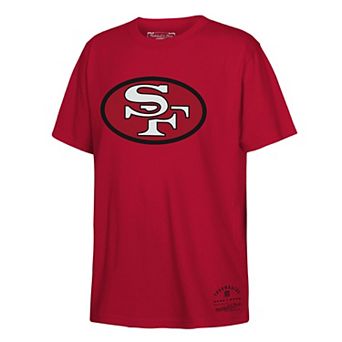 Youth Mitchell & Ness Scarlet San Francisco 49ers Retro Logo T-Shirt