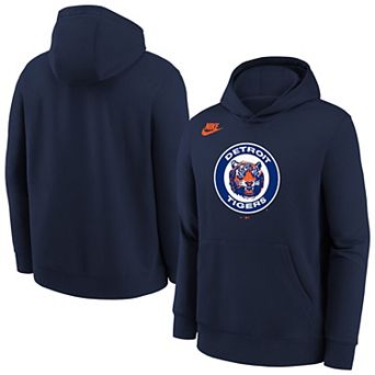 Youth Nike Athletic Navy Detroit Tigers Club Fleece Hoodie