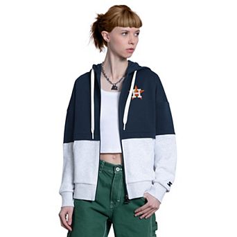 Women's Starter Navy/Heather Gray Houston Astros Wishbone Full-Zip Hoodie