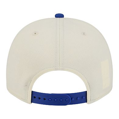 Men's New Era Cream/Royal Golden State Warriors Stretched 2-Tone A-Frame 9FIFTY Adjustable Hat
