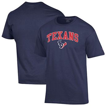 Men's Champion Navy Houston Texans Arch Over Logo T-Shirt