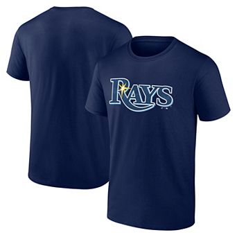 Men's Logo Athletic Navy Tampa Bay Rays Wordmark T-Shirt