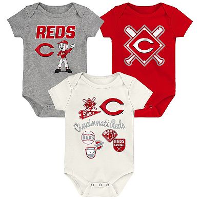 Newborn Outerstuff Cincinnati Reds Home Plate 3-Piece Creeper Set