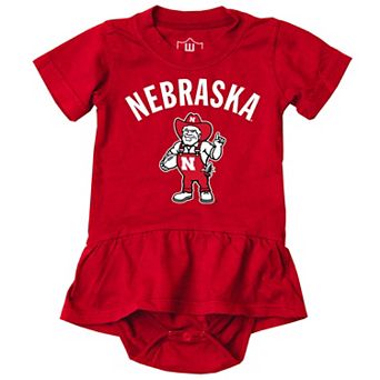 Girls Infant Wes & Willy Scarlet Nebraska Huskers Skirted Bodysuit