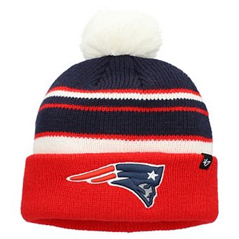 Preschool '47 Red New England Patriots Peewee Cuffed Knit Hat with Pom