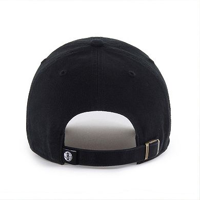 Men's '47 Brooklyn Nets Black on Black Clean Up Adjustable Hat
