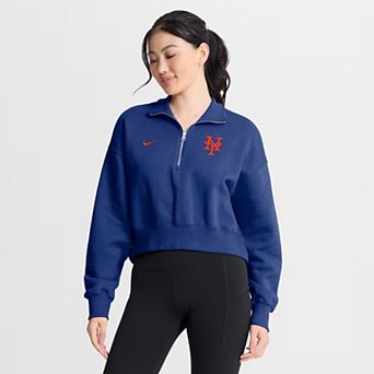 Women's Nike Royal New York Mets Primetime Phoenix Fleece Half-Zip Sweatshirt