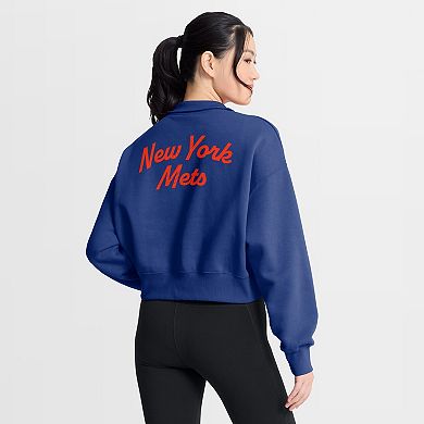 Women's Nike Royal New York Mets Primetime Phoenix Fleece Half-Zip Sweatshirt