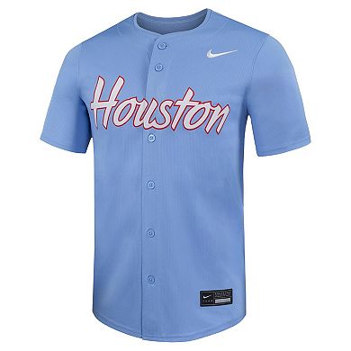 Men's Nike Light Blue Houston Cougars Limited Baseball Jersey