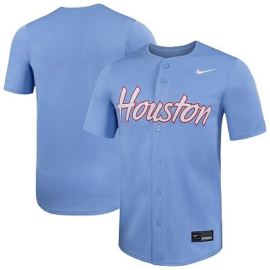 Men's Nike Light Blue Houston Cougars Limited Baseball Jersey