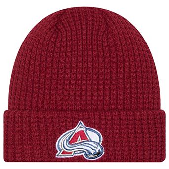 Men's New Era Burgundy Colorado Avalanche Waffle Cuffed Knit Hat