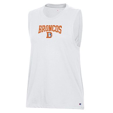 Women's Champion White Denver Broncos Muscle Tank Top