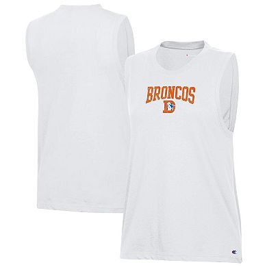 Women's Champion White Denver Broncos Muscle Tank Top