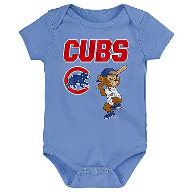 Newborn Outerstuff Chicago Cubs Home Plate 3-Piece Creeper Set