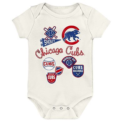 Newborn Outerstuff Chicago Cubs Home Plate 3-Piece Creeper Set