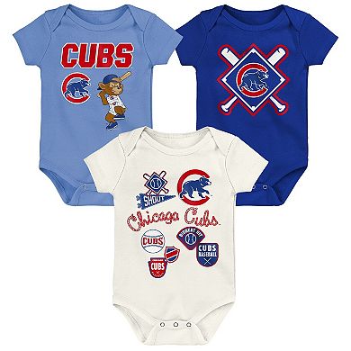 Newborn Outerstuff Chicago Cubs Home Plate 3-Piece Creeper Set