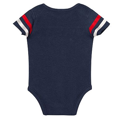 "Newborn Outerstuff Navy Atlanta Braves Up One Three-Piece Bodysuit, Bib & Booties Set"