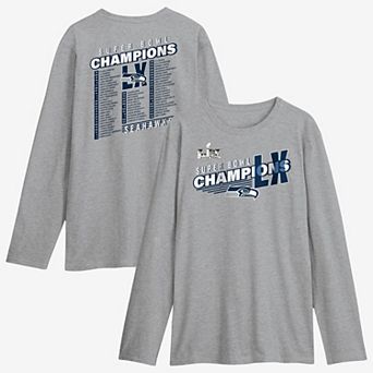Men's Fanatics Steel Seattle Seahawks Super Bowl LX Champions Best Teammates Roster Long Sleeve T-Shirt