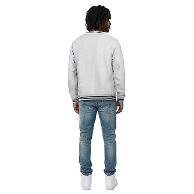 Men's Champion Heather Gray Atlanta Braves Reverse Weave Sweatshirt