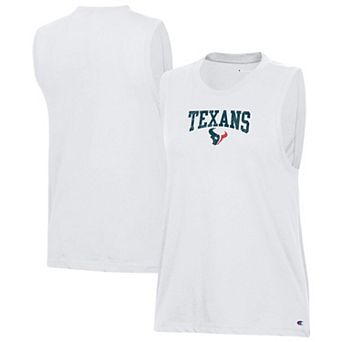 Women's Champion White Houston Texans Muscle Tank Top
