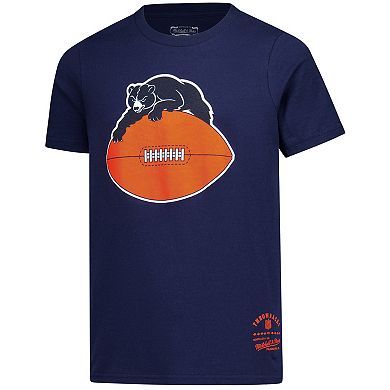 Youth Mitchell & Ness Navy Chicago Bears Retro Logo T-Shirt