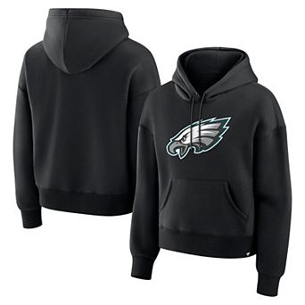 Women's Fanatics Black Philadelphia Eagles Relaxed High Hip Essential Legacy Hoodie