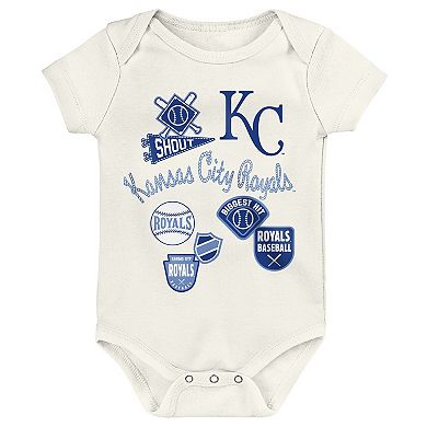 Newborn Outerstuff Kansas City Royals Home Plate 3-Piece Creeper Set