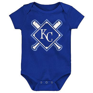 Newborn Outerstuff Kansas City Royals Home Plate 3-Piece Creeper Set