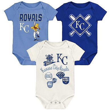 Newborn Outerstuff Kansas City Royals Home Plate 3-Piece Creeper Set