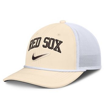 Men's Nike Natural/White Boston Red Sox Rise Dri-FIT Trucker Adjustable Hat