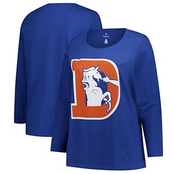 Women's Fanatics Royal Denver Broncos Plus Size Primary Logo Long Sleeve T-Shirt
