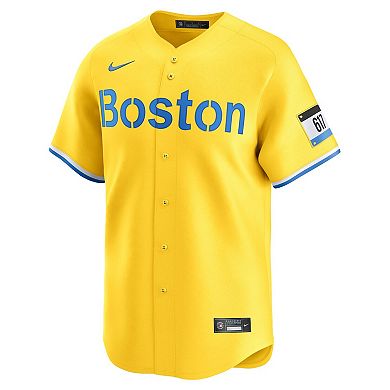 Men's Nike Gold Boston Red Sox City Connect Limited Jersey