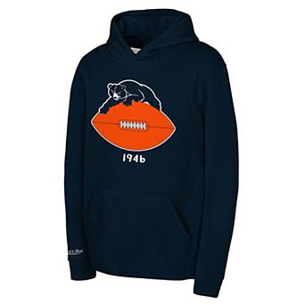 Youth Mitchell & Ness Navy Chicago Bears Retro Logo Hoodie