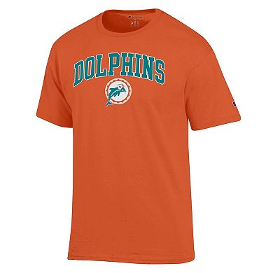 Men's Champion Orange Miami Dolphins Arch Over Logo T-Shirt