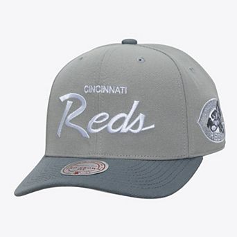 Men's Mitchell & Ness Gray Cincinnati Reds Cooperstown Thunderstorm Head Coach Pro-Crown Adjustable Hat