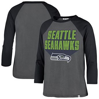 Women's '47 Charcoal Seattle Seahawks Jetset Ava Raglan Long Sleeve T-Shirt