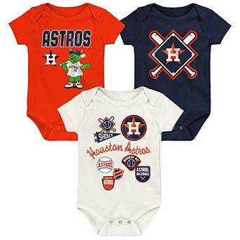 Infant Outerstuff Houston Astros Home Plate 3 pc Creeper Set