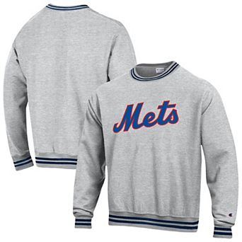 Men's Champion Heather Gray New York Mets Reverse Weave Sweatshirt