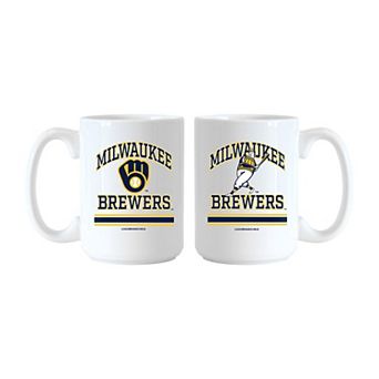 Logo Brands Milwaukee Brewers 15oz. Current & Throwback Mug Set