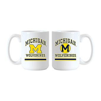 Logo Brands Michigan Wolverines 15oz. Current & Throwback Mug Set